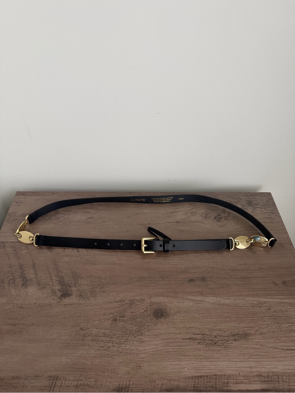 Black/Gold J. Crew Belt Size XL